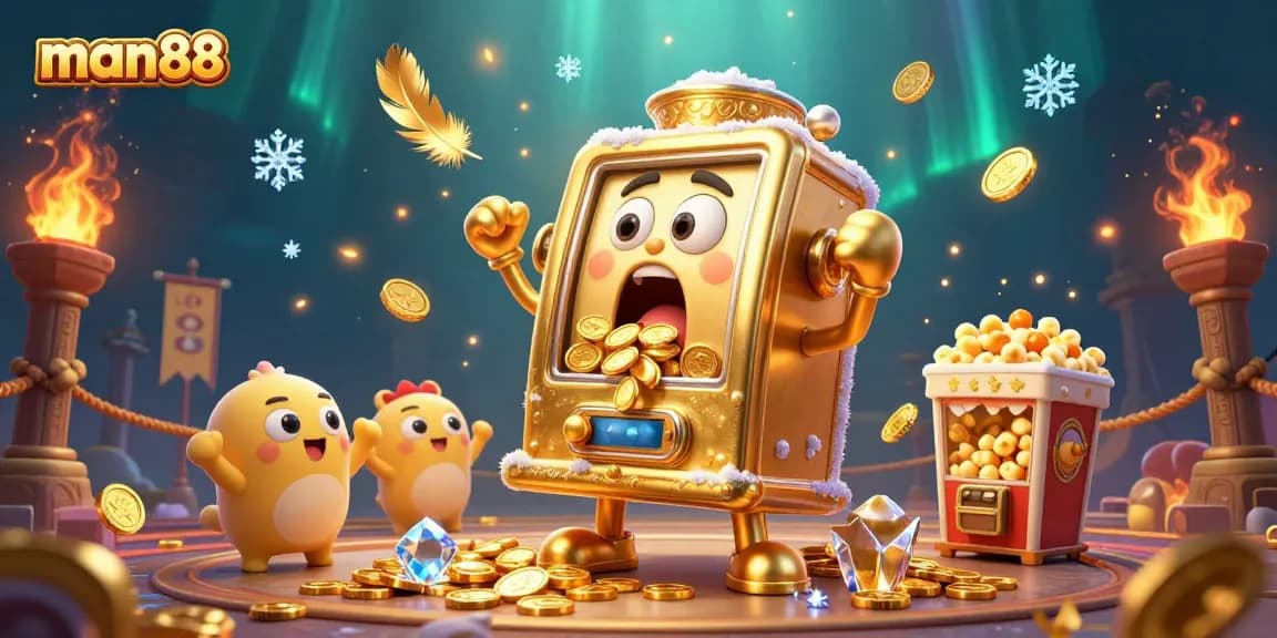 man88 casino jackpot scene with animated golden slot machines and vibrant effects