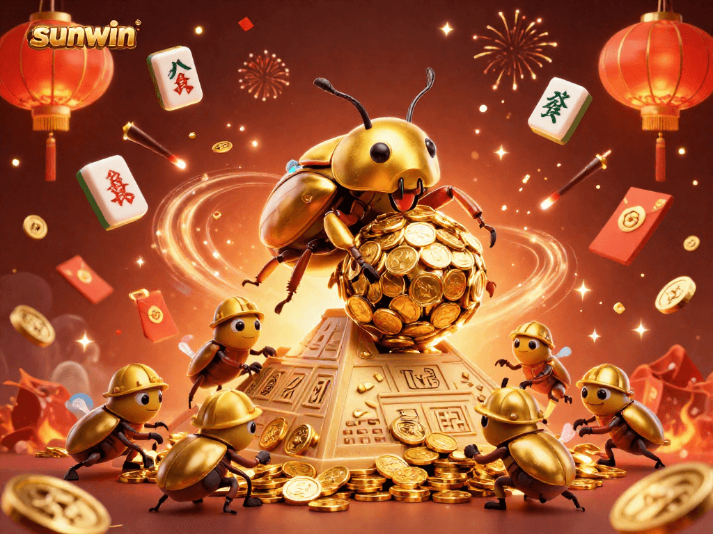 Experience exciting gameplay with sunwin at a vibrant, festive casino illustration.
