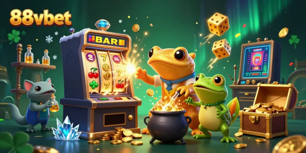 Experience winning moments at 88vbet with an exciting 3D illustration of gold and rewards.