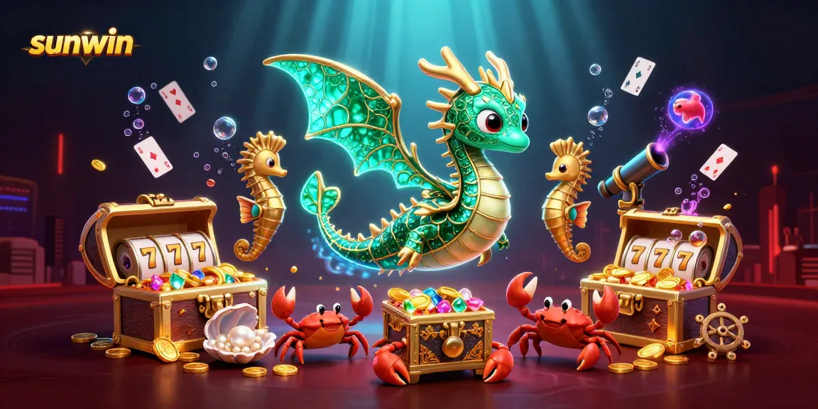 Experience thrilling gameplay at sunwin with a vibrant underwater casino theme featuring a sea dragon.