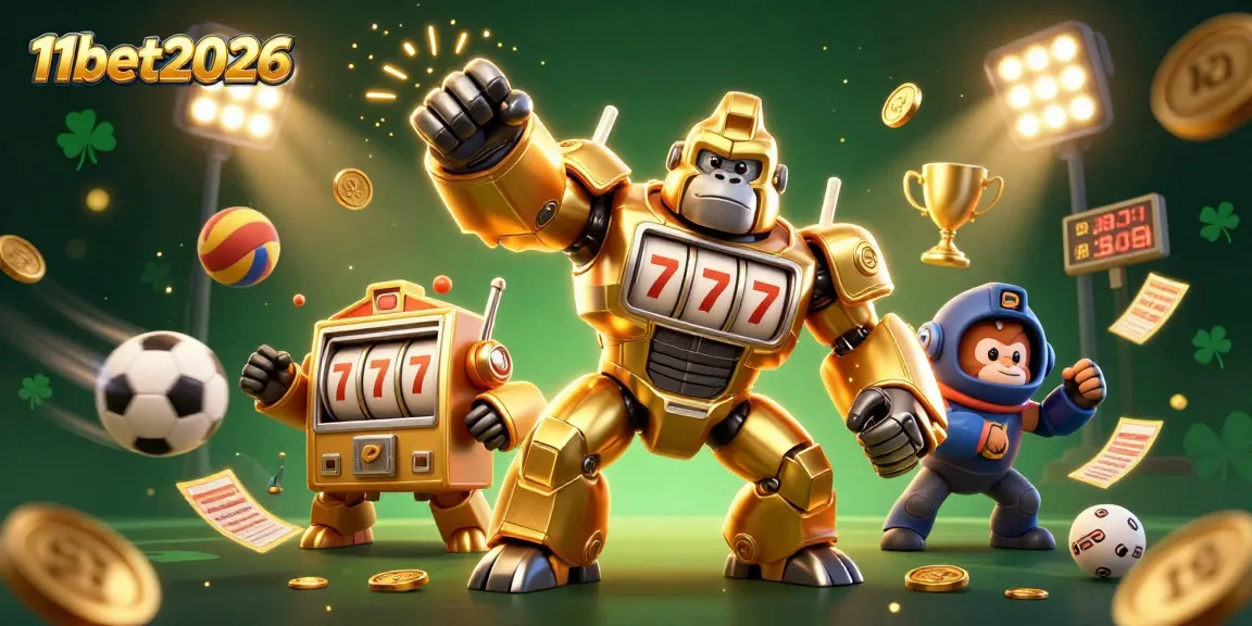 Engaging 3D illustration highlighting the excitement of 11bet2026's virtual casino experience with dynamic sports elements.