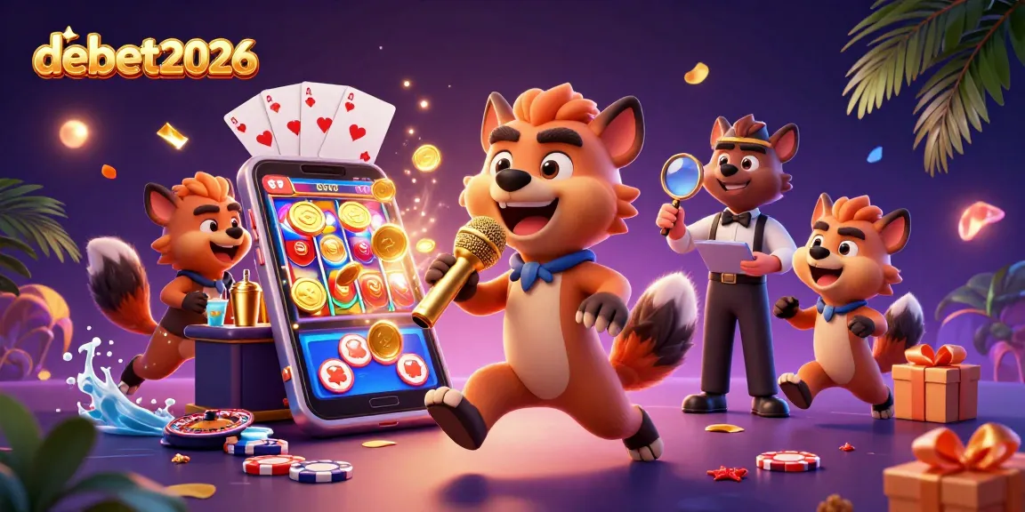 Interact in the lively scene at debet2026 with hyenas running a comedy casino club.