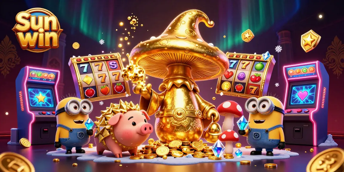 Engage with Sun win’s golden wizard and treasures amidst slot reels and casino magic.