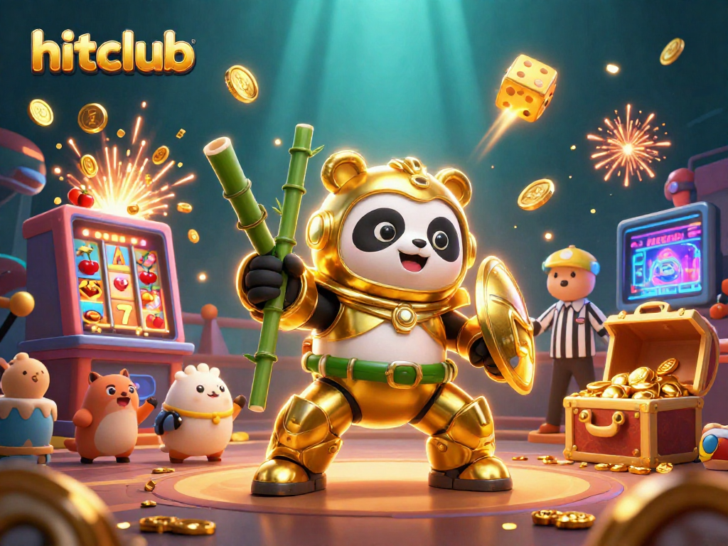Join the excitement at hitclub with a vibrant 3D casino scene featuring dynamic gaming visuals.