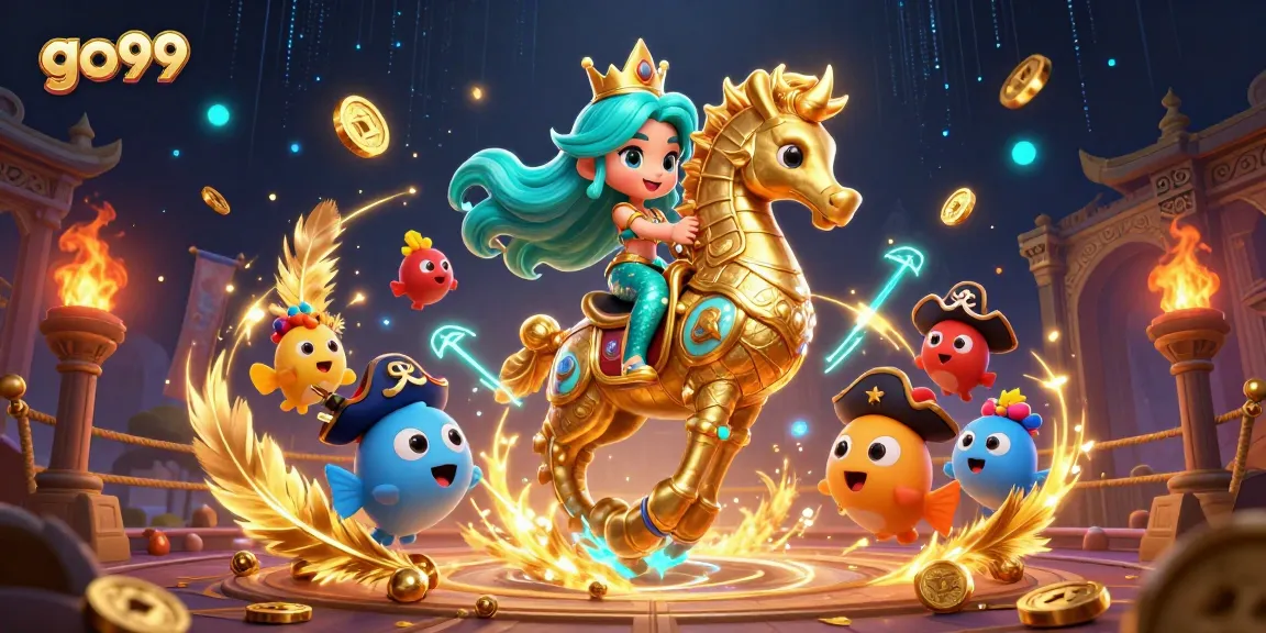 Engage in thrilling gameplay with go99, featuring a vibrant mermaid princess scene in an epic casino adventure.