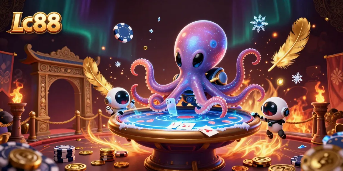 Play poker with Lc88's alien octopus dealer in an exciting cosmic casino
