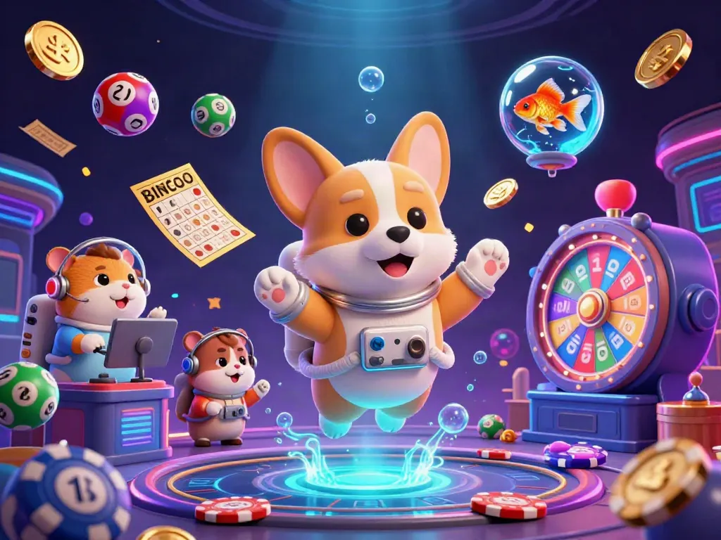 Experience thrilling games at sunwin, featuring a playful corgi and vibrant gaming elements in zero gravity.