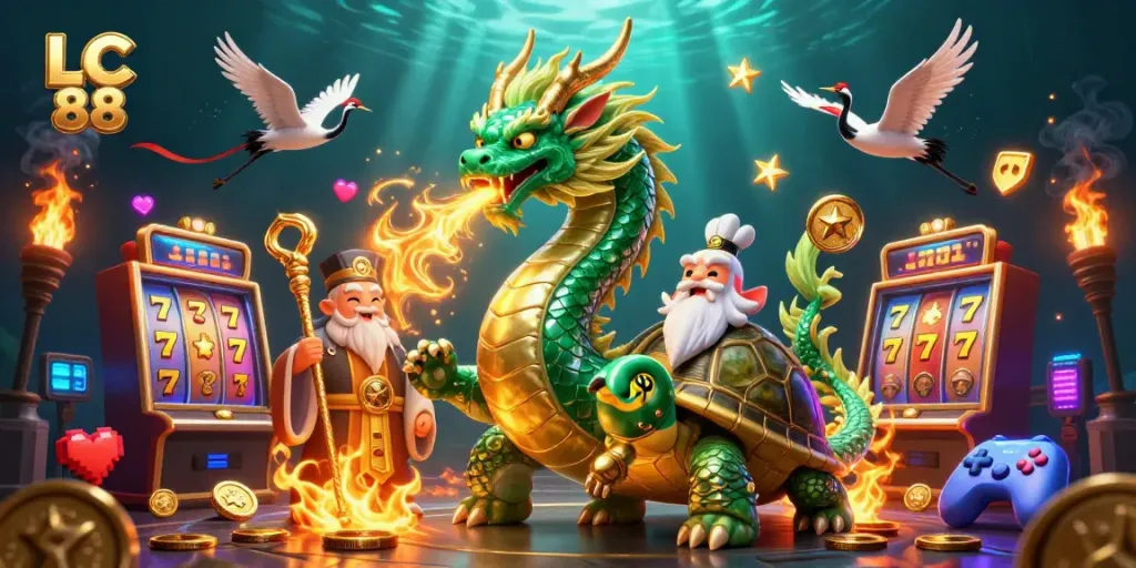Experience thrilling gameplay at LC 88 with a colorful array of casino games and vibrant characters.
