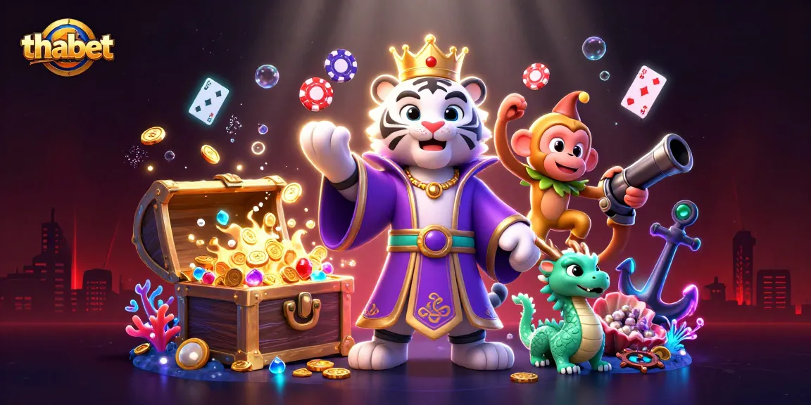Engage in thrilling gaming with thabet's vibrant characters and rich casino features in an underwater treasure setting.