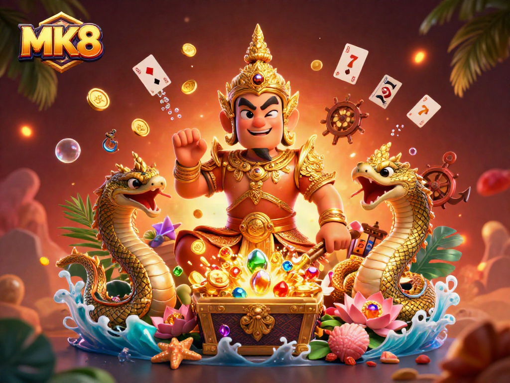Experience thrilling wins with MK8 as guardians and treasures create an exciting casino atmosphere