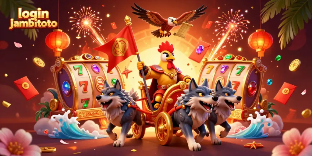 Experience the thrill of login jambitoto at an exciting casino scene featuring vibrant characters and game elements.