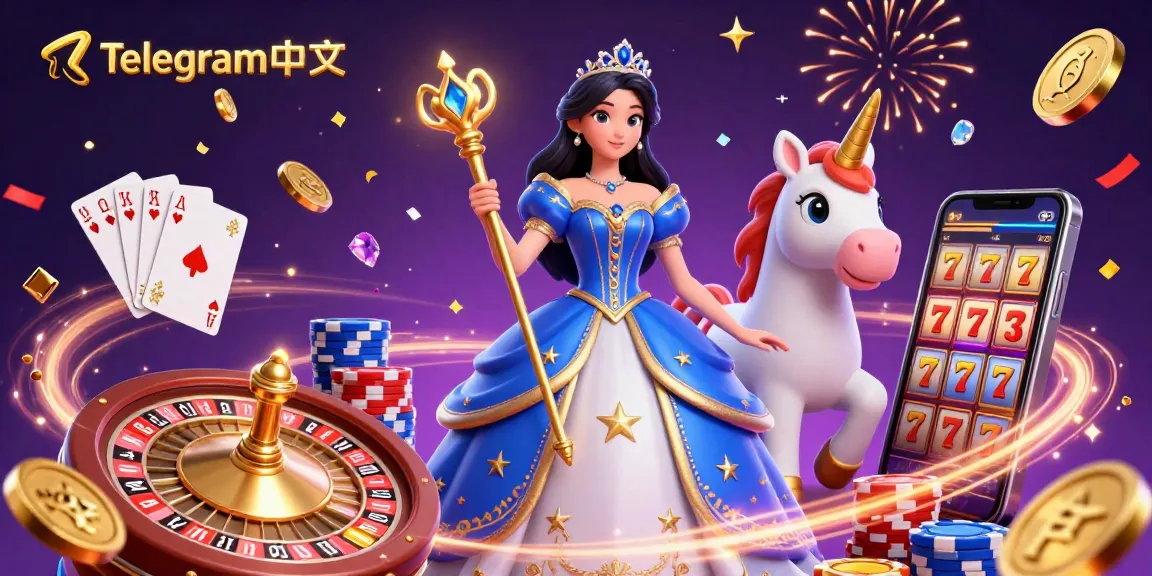 与Telegram中文互动,体验充满金币、闪亮女士和独角兽的热闹赌博场景。