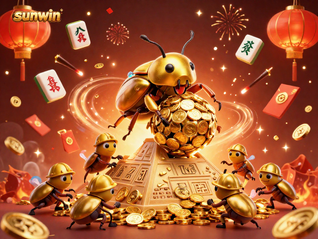 Experience exciting gameplay with sunwin at a vibrant, festive casino illustration.