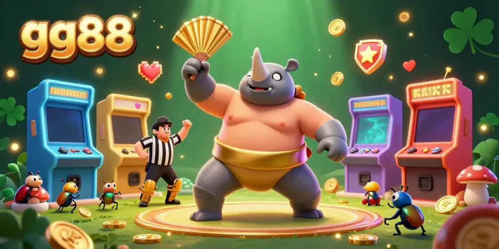 Experience the excitement of gg88 with a powerful beetle champion and thrilling game elements celebrating casino fun.