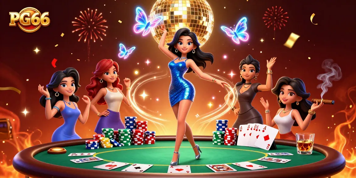 Join the excitement at PG66 with vibrant gaming elements and a glamorous atmosphere.