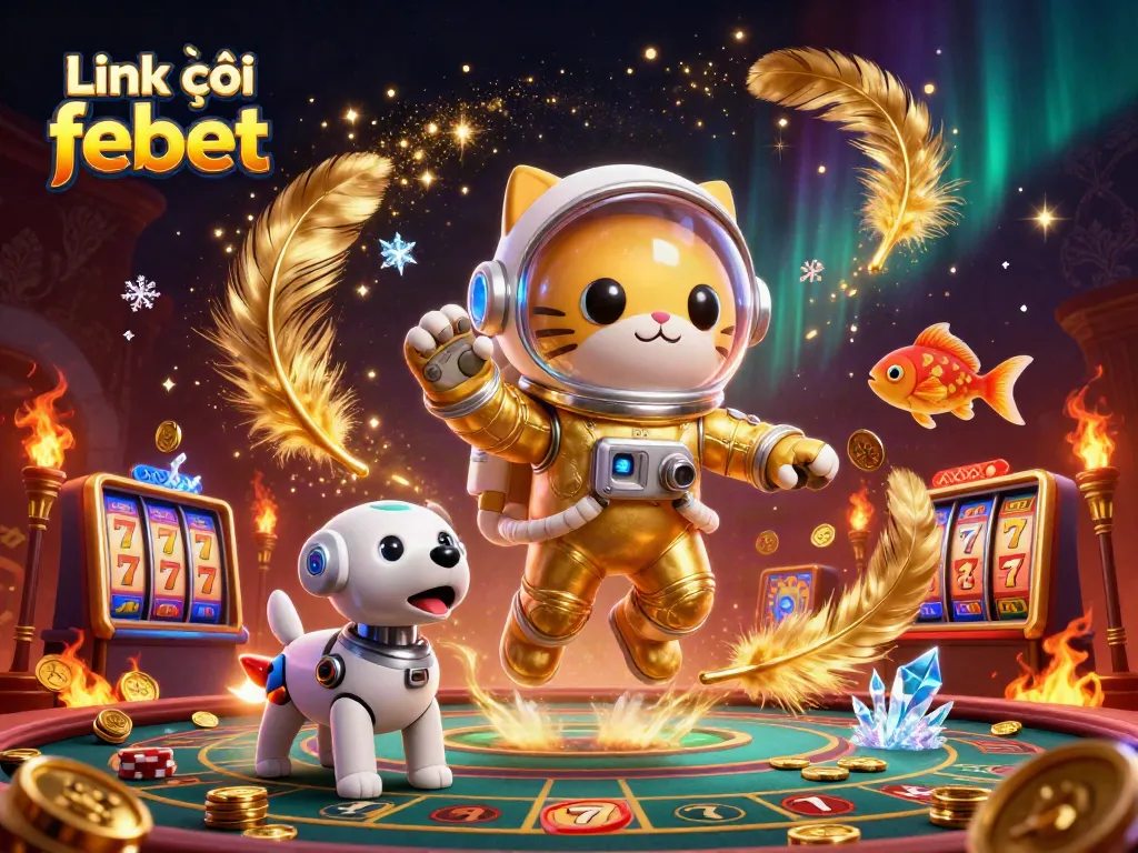 Engage in thrilling gameplay at Link vào febet with exciting casino adventures including vibrant characters and gold elements.