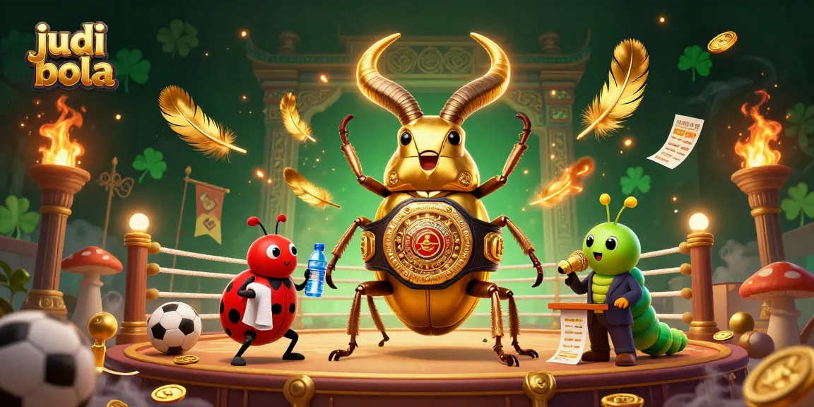 Engage in judi bola with top betting strategies under vibrant arena lights and golden elements.