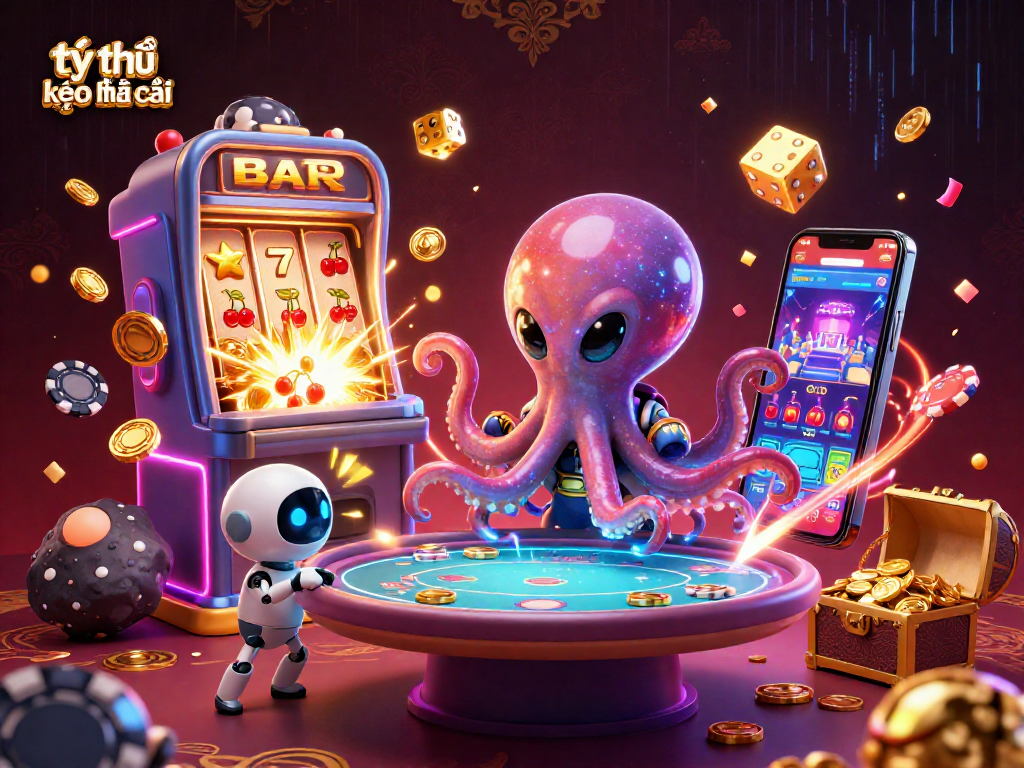 Engage in thrilling tỷ lệ kèo nhà cái action with a vibrant alien casino scene showcasing dynamic game elements.
