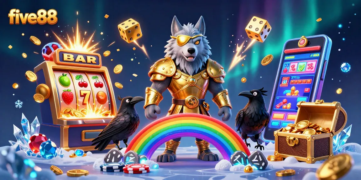 Experience the excitement of five88 casino with a vibrant jackpot scene featuring Odin and mythical ravens.