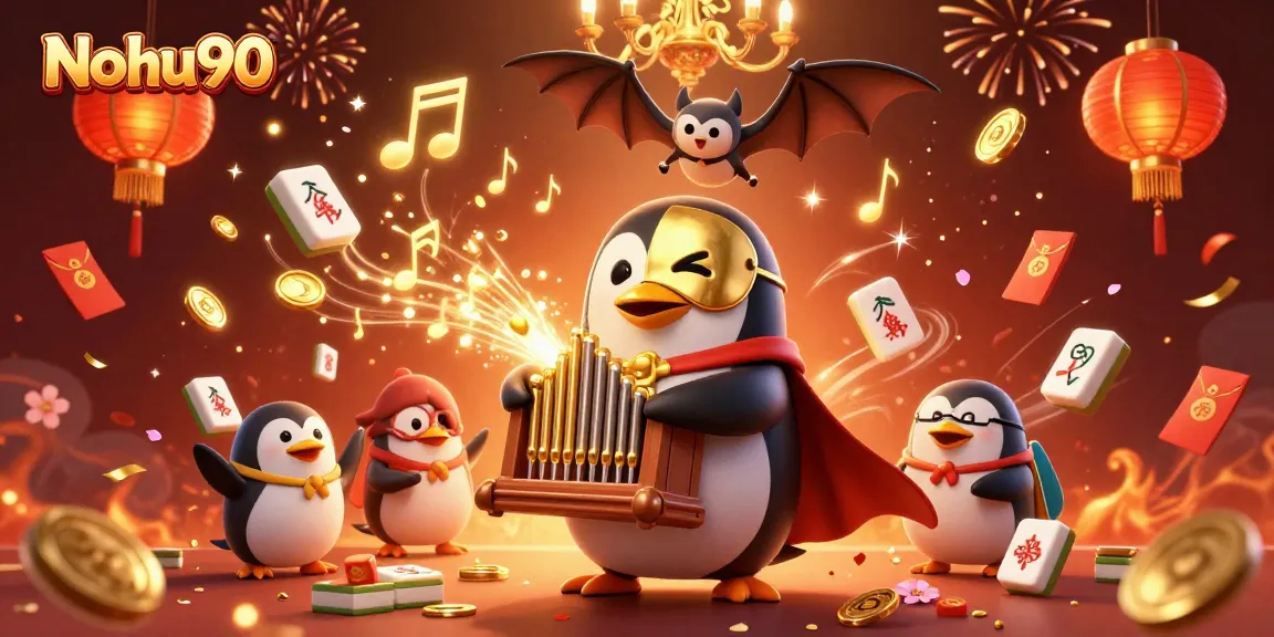 Nohu90 virtually engages players with vibrant casino elements, ceremonial charms, and celebration.