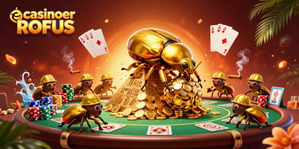 Experience the thrill of casinoer uden ROFUS with vibrant gold and dynamic casino symbols!