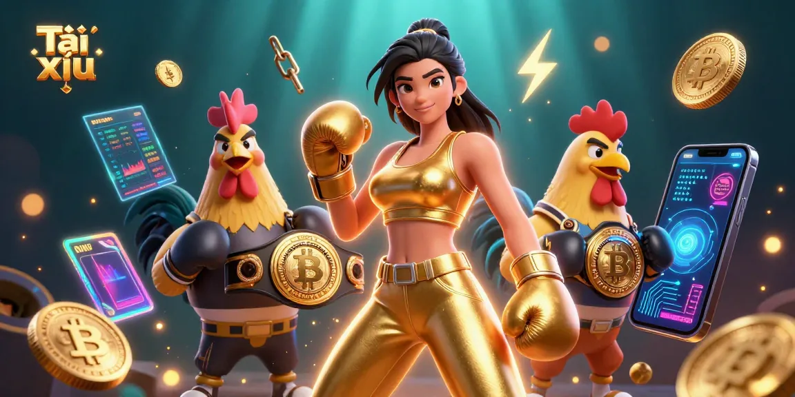Experience the thrill of Tài xỉu with dynamic characters, colorful coins, and gaming elements.