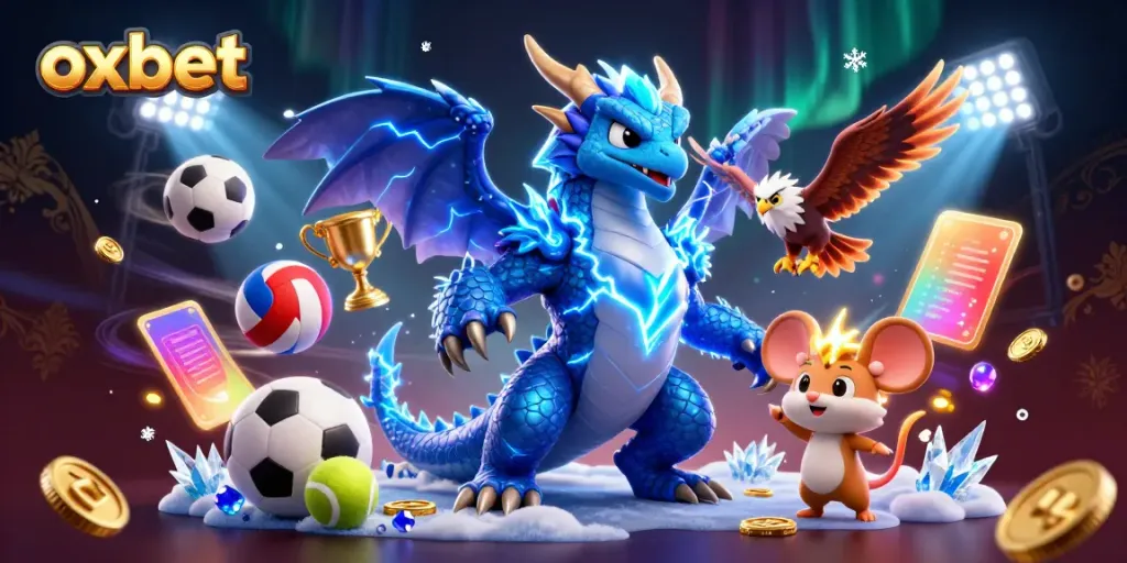 Engage with OXBET's thrilling gaming experience featuring dynamic characters and vibrant sports elements.