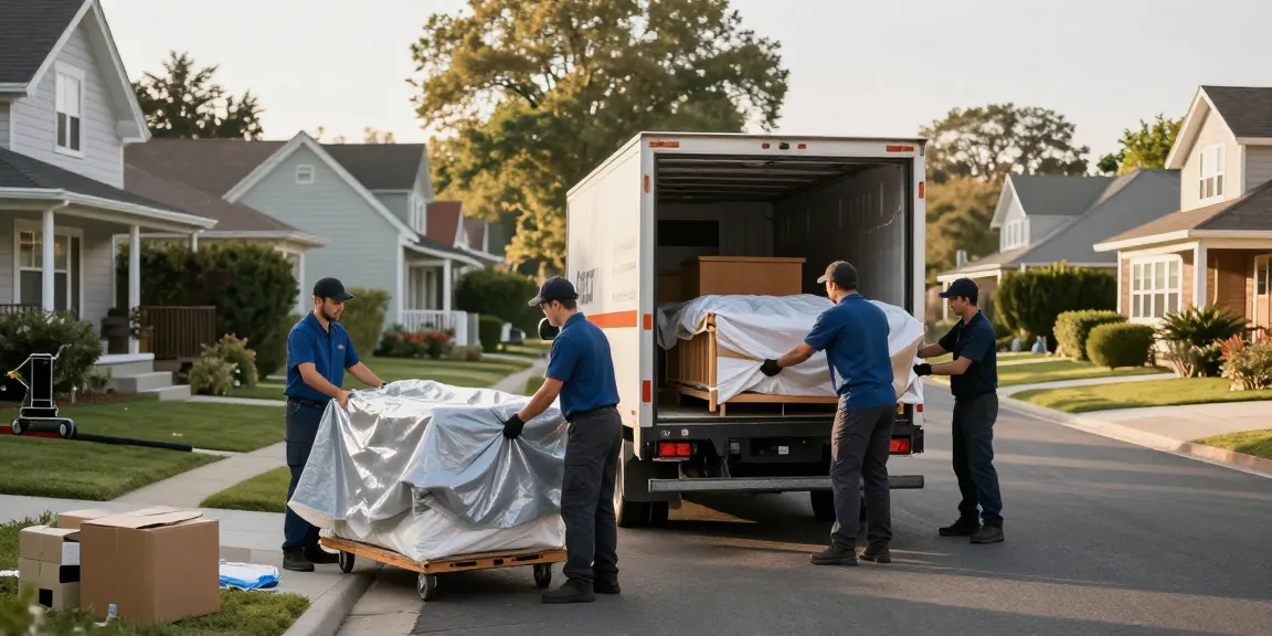 Umzugsunternehmen Schwetzingen: Professionelles Team beim sicheren Einladen von Möbeln in ein Umzugsfahrzeug.
