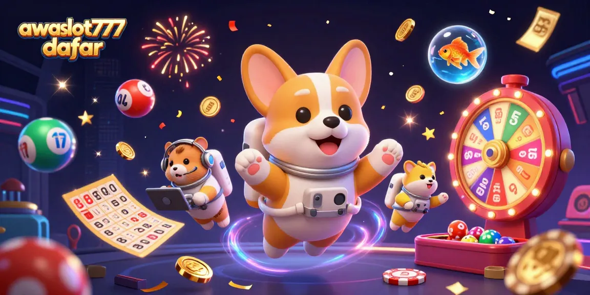 Play exciting games on awslot777 daftar with a vibrant scene of space casino elements.