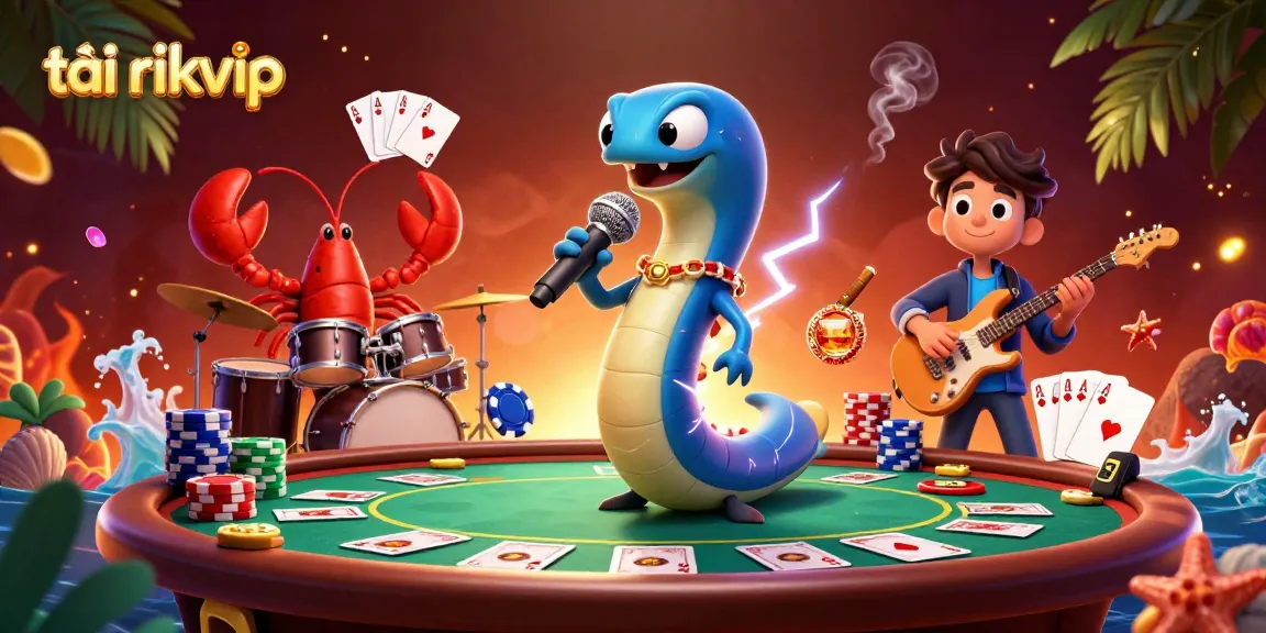 Experience the thrill of tải rikvip with a vibrant underwater casino scene featuring animated characters and dynamic game elements.