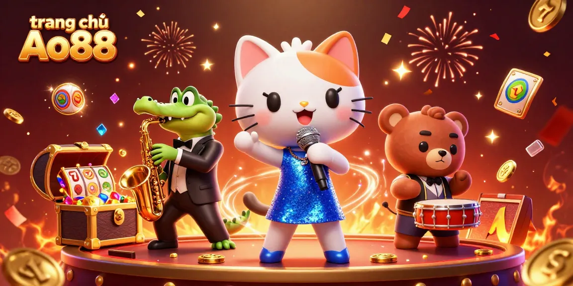 Experience vibrant casino excitement with a jazzy scene from trang chủ Ao88, highlighting fun gaming elements.